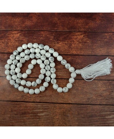 Natural Howlite Mala Crystal Stone 10 mm Faceted/Diamond Cut Bead Mala for Reiki Healing Stone (Color - White & Grey) $23.93 ...