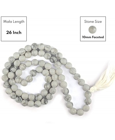 Natural Howlite Mala Crystal Stone 10 mm Faceted/Diamond Cut Bead Mala for Reiki Healing Stone (Color - White & Grey) $23.93 ...