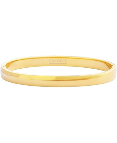 Women's 18k Gold Plated Stackable Bangle Bracelet Hinged Oval-Shape $22.52 Bangle