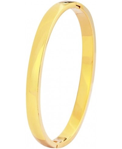 Women's 18k Gold Plated Stackable Bangle Bracelet Hinged Oval-Shape $22.52 Bangle