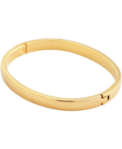 Women's 18k Gold Plated Stackable Bangle Bracelet Hinged Oval-Shape $22.52 Bangle