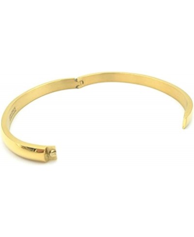 Women's 18k Gold Plated Stackable Bangle Bracelet Hinged Oval-Shape $22.52 Bangle