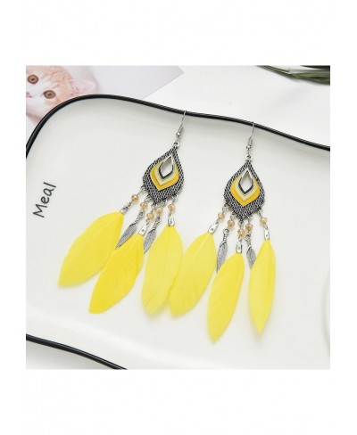 6 Pairs Women Feather Earrings Bohemian Fringe Tassel Long Drop Dangle Earrings Set with Dream Catcher Design for Women Girls...