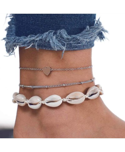 Boho Layered Flower Ankle Bracelets Silver Pineapple Anklet Chain Beaded Foot Jewelry Barefoot Sandals for Women and Girls $8...