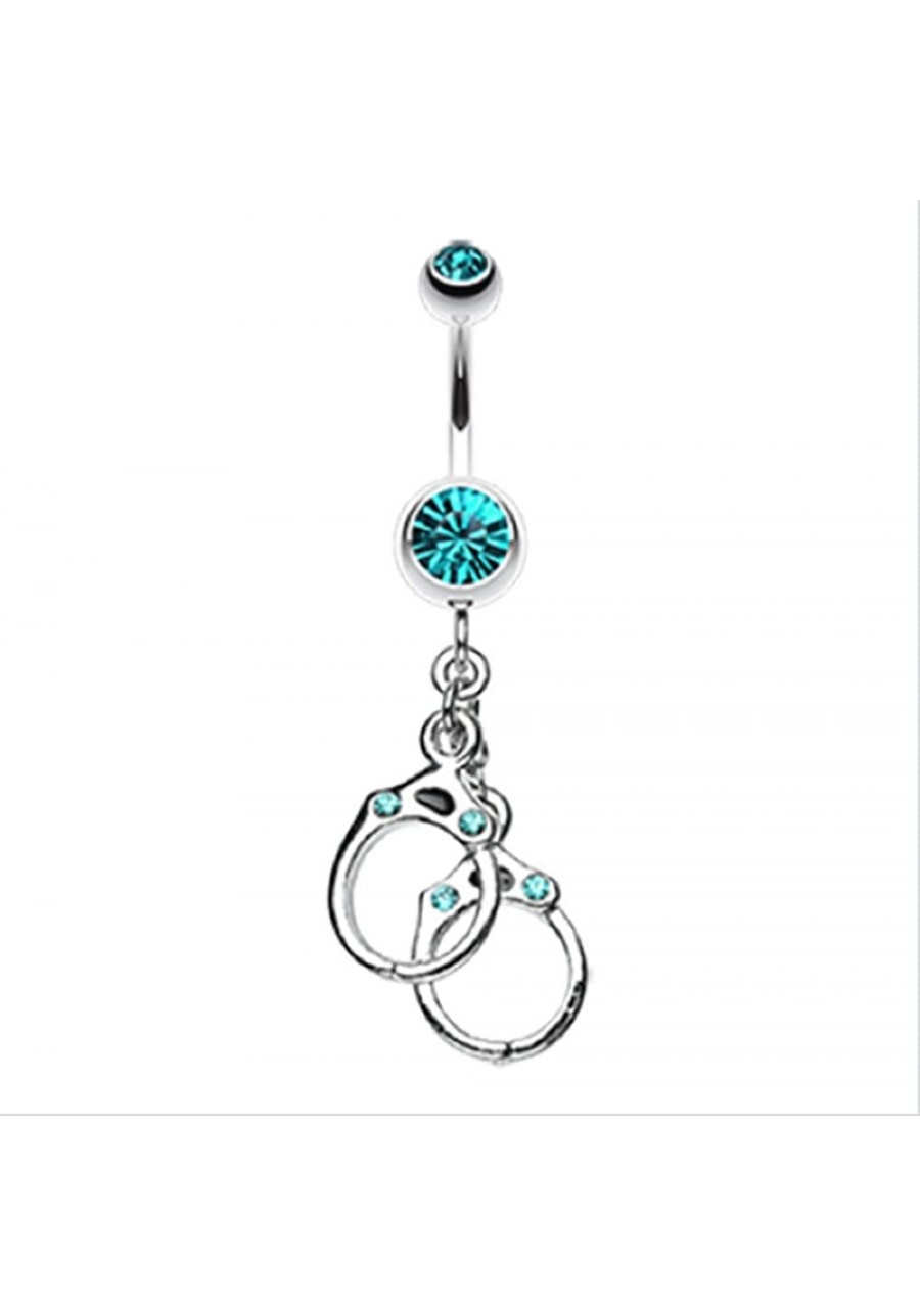 Handcuff Sparkle 316L Surgical Steel Belly Button Ring $13.47 Piercing Jewelry