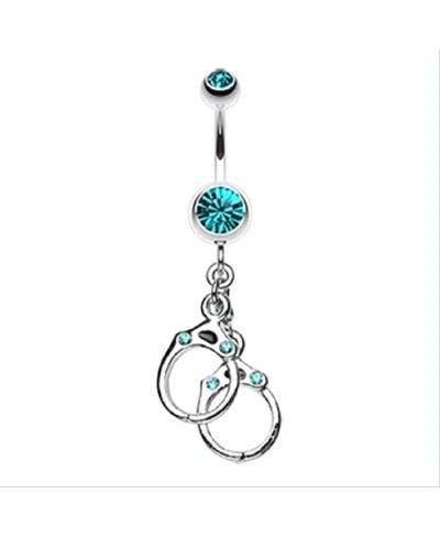 Handcuff Sparkle 316L Surgical Steel Belly Button Ring $13.47 Piercing Jewelry