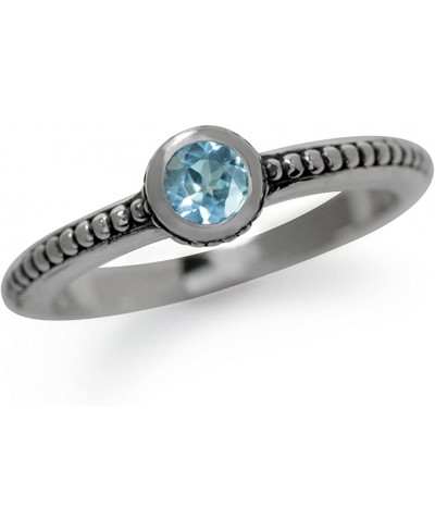 Birthstone Gemstones 925 Sterling Silver Stackable Balinese Style Ring Jewelry for Women or Teens $15.90 Stacking