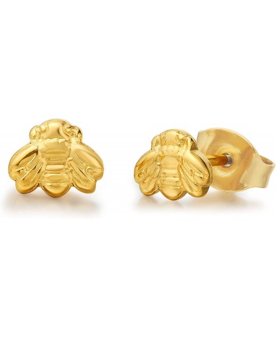 Pure Titanium Hypoallergenic Earrings Little Bee Studs Implant Grade Suitable for Sensitive Ears $13.36 Stud