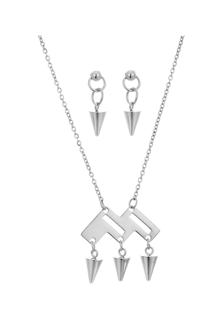 Dainty Shell Pendant Necklace and Earrings Set Stainless Steel Gun Bullets Jewelry (nl006250) $16.21 Jewelry Sets