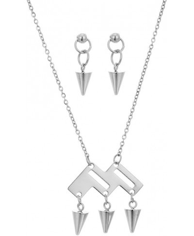 Dainty Shell Pendant Necklace and Earrings Set Stainless Steel Gun Bullets Jewelry (nl006250) $16.21 Jewelry Sets