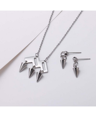 Dainty Shell Pendant Necklace and Earrings Set Stainless Steel Gun Bullets Jewelry (nl006250) $16.21 Jewelry Sets