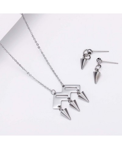 Dainty Shell Pendant Necklace and Earrings Set Stainless Steel Gun Bullets Jewelry (nl006250) $16.21 Jewelry Sets