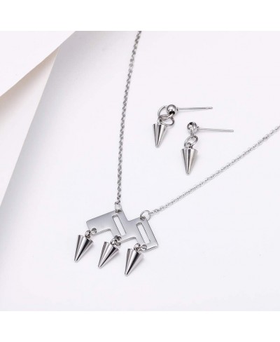 Dainty Shell Pendant Necklace and Earrings Set Stainless Steel Gun Bullets Jewelry (nl006250) $16.21 Jewelry Sets