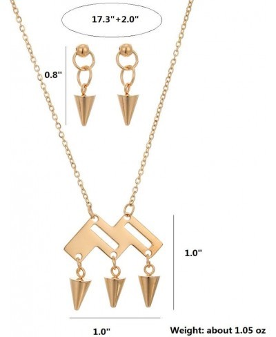 Dainty Shell Pendant Necklace and Earrings Set Stainless Steel Gun Bullets Jewelry (nl006250) $16.21 Jewelry Sets