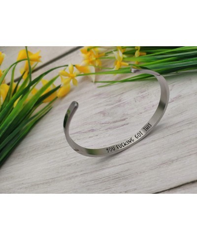 Inspirational Bracelets for Women Personalized Gifts for Friends Stainless Steel Engraved motivational bracelets for Teen Gir...