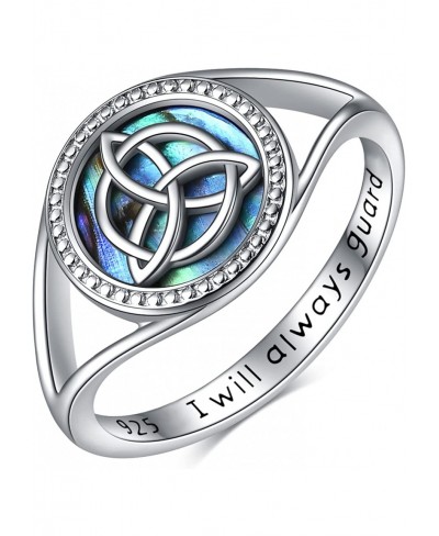 Eternity Celtic Knot Ring 925 Sterling Silver Abalone Ring Wedding Band for Women Size 7-8 $17.41 Eternity Rings