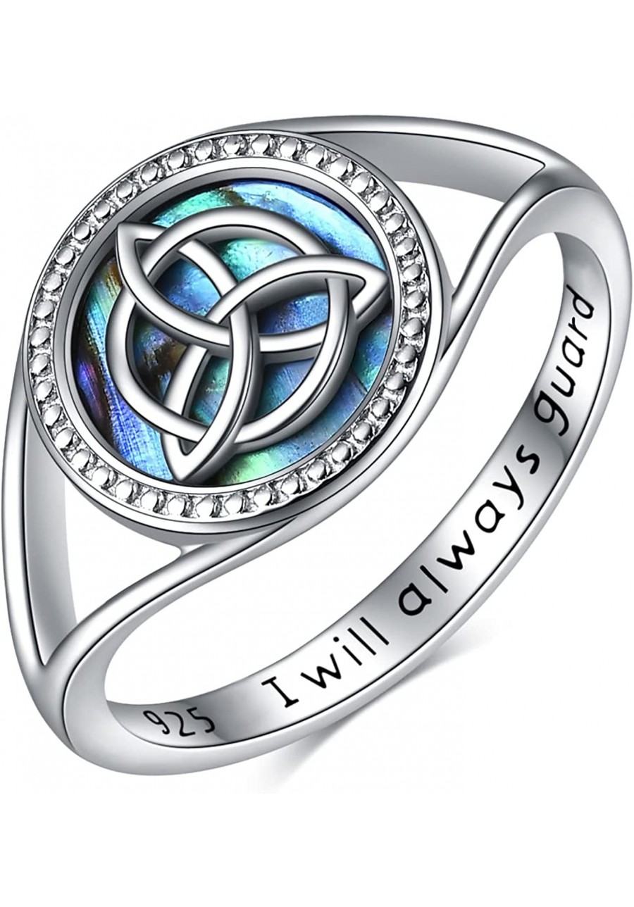 Eternity Celtic Knot Ring 925 Sterling Silver Abalone Ring Wedding Band for Women Size 7-8 $17.41 Eternity Rings