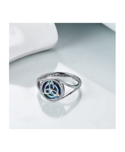 Eternity Celtic Knot Ring 925 Sterling Silver Abalone Ring Wedding Band for Women Size 7-8 $17.41 Eternity Rings