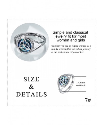 Eternity Celtic Knot Ring 925 Sterling Silver Abalone Ring Wedding Band for Women Size 7-8 $17.41 Eternity Rings