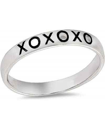 XO Love Kisses Stackable Promise Ring Sterling Silver Friendship Band Sizes 3-10 $12.69 Promise Rings