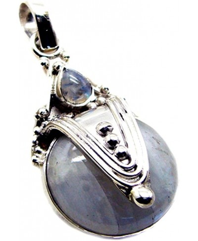 Real Rainbow Moonstone Pendant for Women 925 Silver June Birthstone Chakra Healing Handmade $39.06 Pendants & Coins