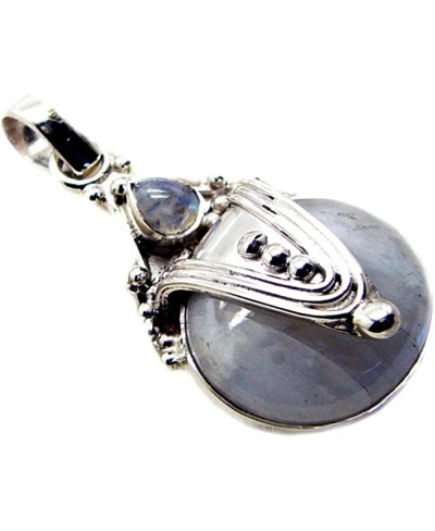 Real Rainbow Moonstone Pendant for Women 925 Silver June Birthstone Chakra Healing Handmade $39.06 Pendants & Coins