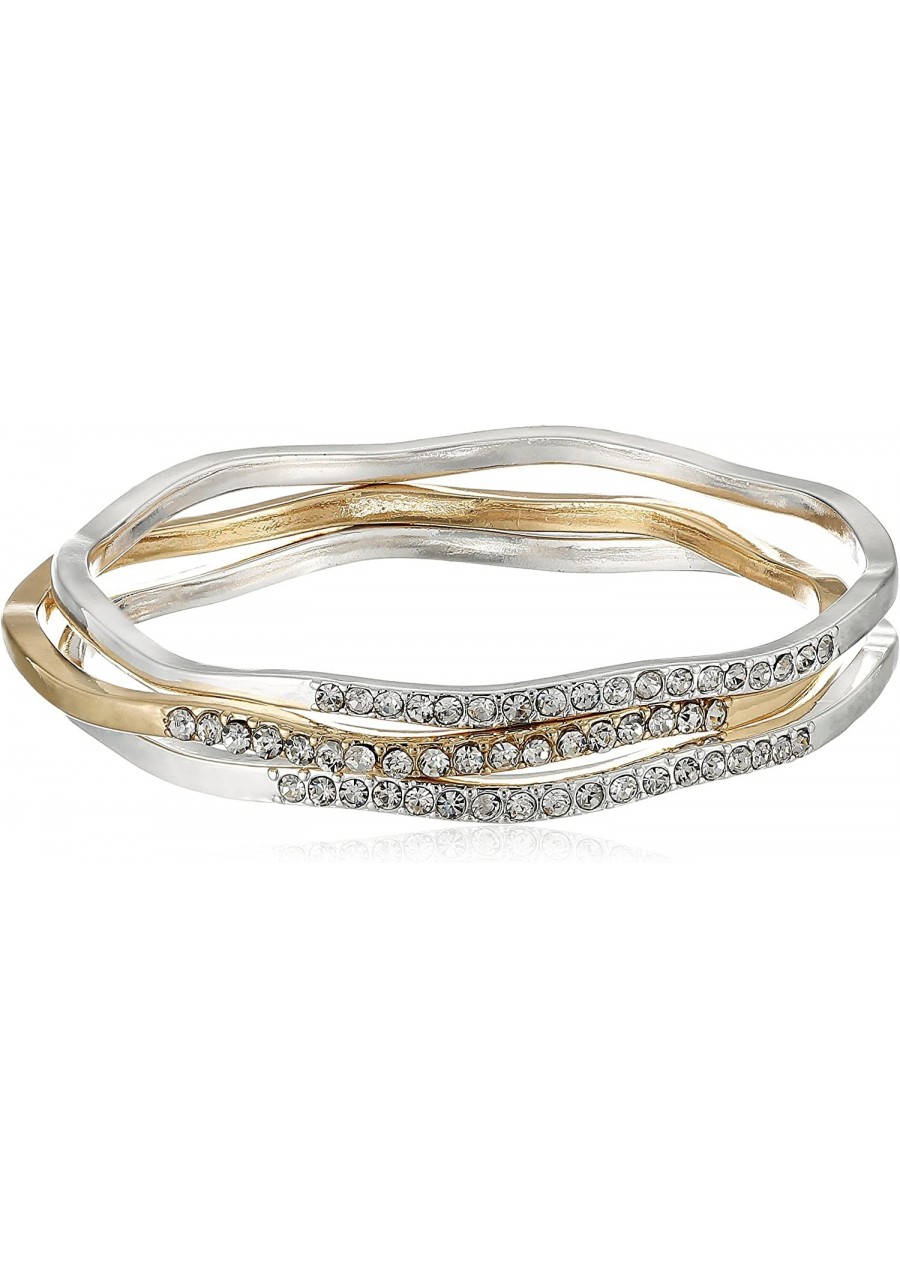 Two-Tone and Crystal Pave Bangle Bracelet $18.99 Bangle