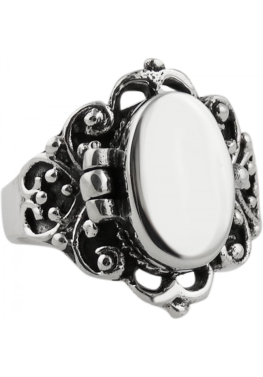 Sterling Silver Scroll Poison Ring Sizes 6-10 Pillbox Rings $29.85 Statement