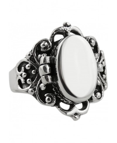 Sterling Silver Scroll Poison Ring Sizes 6-10 Pillbox Rings $29.85 Statement