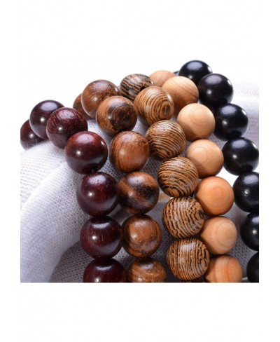 5 Pcs Natural Sandalwood Beaded Bracelet for Men Women Tibetan Mala Prayer Meditation Yoga Bracelet $20.42 Strand