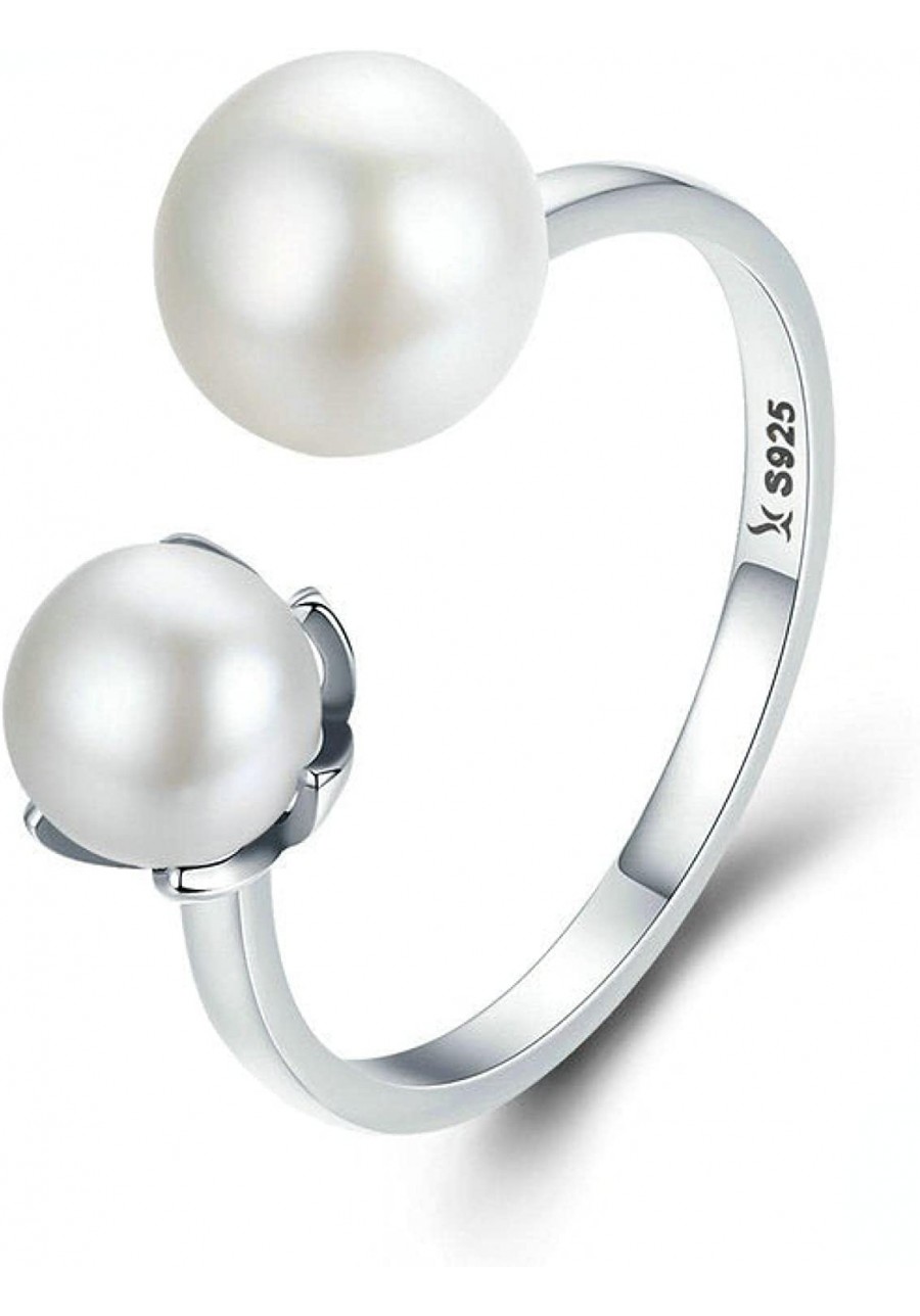 925 Sterling Silver Double Ball Ring Adjustable Women'S Ring Sterling Silver Jewelry One Size $32.72 Statement