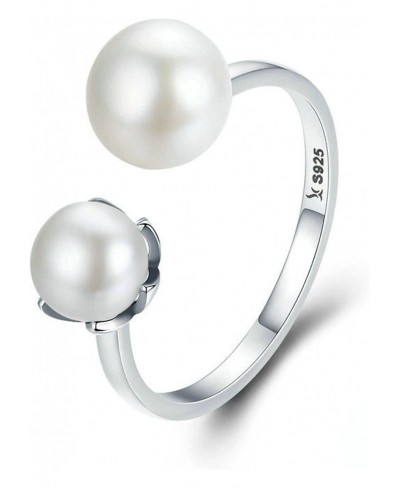 925 Sterling Silver Double Ball Ring Adjustable Women'S Ring Sterling Silver Jewelry One Size $32.72 Statement