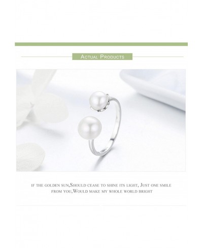 925 Sterling Silver Double Ball Ring Adjustable Women'S Ring Sterling Silver Jewelry One Size $32.72 Statement