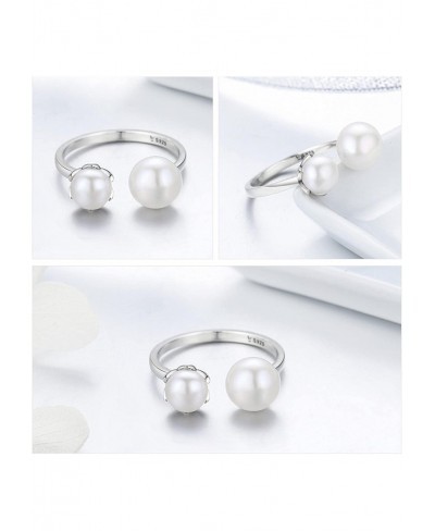 925 Sterling Silver Double Ball Ring Adjustable Women'S Ring Sterling Silver Jewelry One Size $32.72 Statement