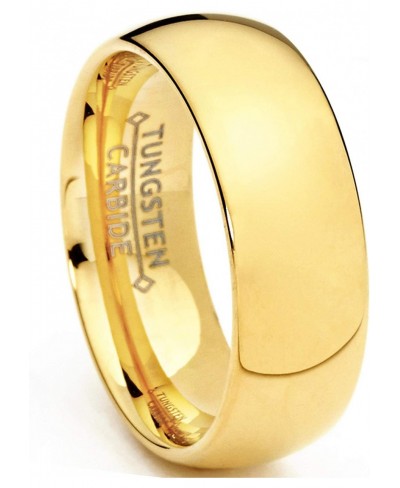 7MM Goldtone Plated Dome Tungsten Ring Wedding Band Sizes 6 to 13 $17.71 Wedding Bands