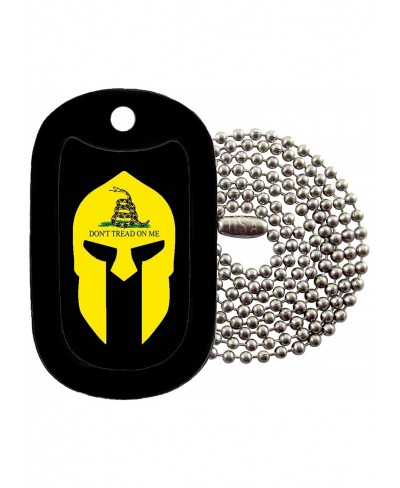 Military Dog Tags - Spartan Helmet GADSEN Flag Dog Tag Necklace $7.04 Pendants & Coins