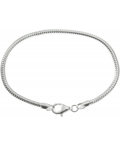 925 Sterling Silver 3mm Snake Bracelet Fits European Bead Charm with 11mm Pear Trigger Lobster Clasp $28.52 Charms & Charm Br...