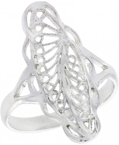 Sterling Silver Navette-Shaped Filigree Ring 7/8 inch $15.80 Bands