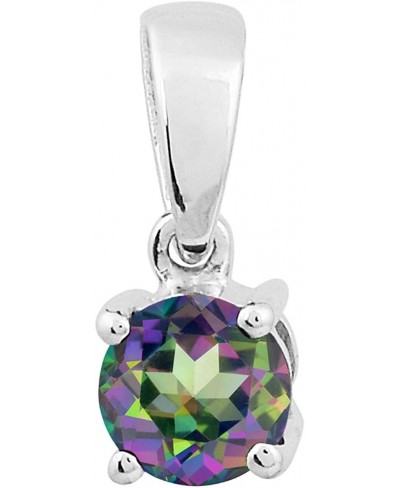 Multi Choice Round Shape Gemstone 925 Sterling Silver Solitaire Pendant Gift for HER $33.94 Pendants & Coins