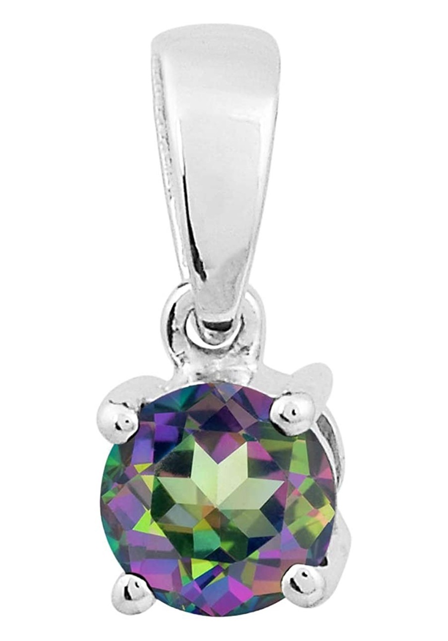 Multi Choice Round Shape Gemstone 925 Sterling Silver Solitaire Pendant Gift for HER $33.94 Pendants & Coins