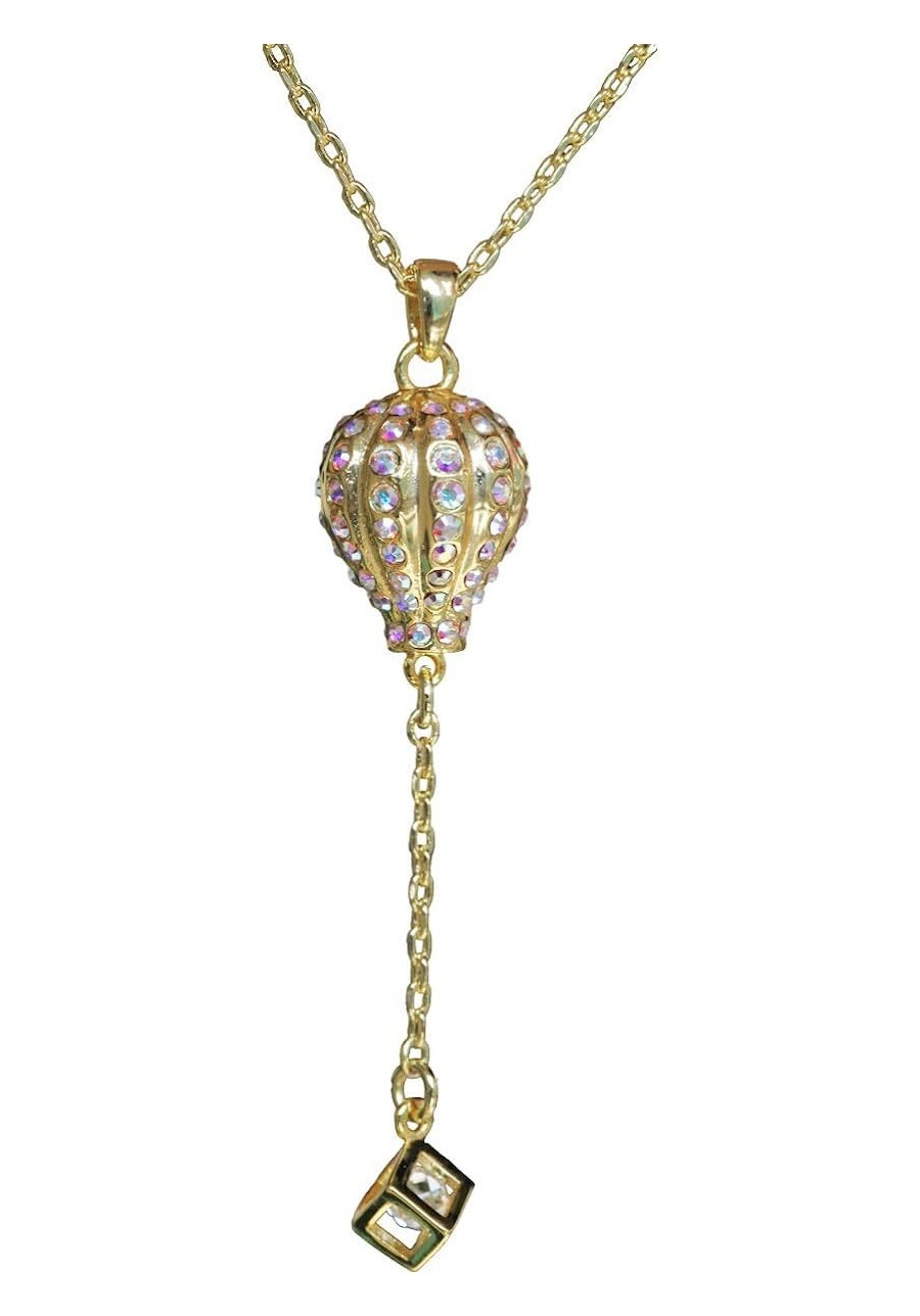 Gold Plated Hot-Air Balloon Choker Necklace Created with Swarovski Crystal Pendant for Women $15.30 Chains