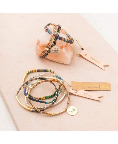 Good Karma Miuki Bracelet - Brave - Pink Multi/Gold $20.96 Link