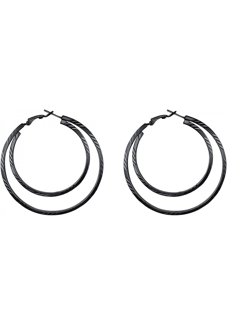 Heart Hoops 60mm Hypoallergenic Stainless Steel Statement Decorative Hoop Earrings $21.34 Hoop