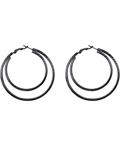 Heart Hoops 60mm Hypoallergenic Stainless Steel Statement Decorative Hoop Earrings $21.34 Hoop