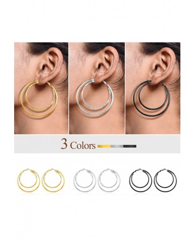 Heart Hoops 60mm Hypoallergenic Stainless Steel Statement Decorative Hoop Earrings $21.34 Hoop