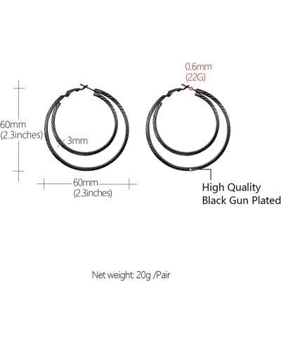 Heart Hoops 60mm Hypoallergenic Stainless Steel Statement Decorative Hoop Earrings $21.34 Hoop