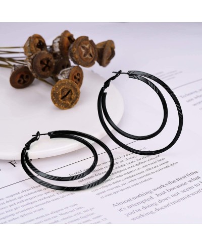 Heart Hoops 60mm Hypoallergenic Stainless Steel Statement Decorative Hoop Earrings $21.34 Hoop