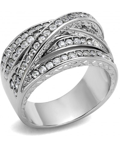 Women's Round Cut Cubic Zirconia Stainless Steel Anniversary Ring Size 5-10 $19.75 Anniversary Rings