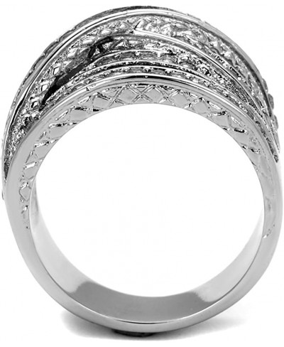 Women's Round Cut Cubic Zirconia Stainless Steel Anniversary Ring Size 5-10 $19.75 Anniversary Rings