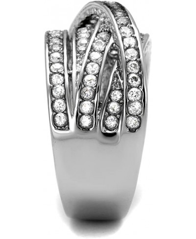 Women's Round Cut Cubic Zirconia Stainless Steel Anniversary Ring Size 5-10 $19.75 Anniversary Rings